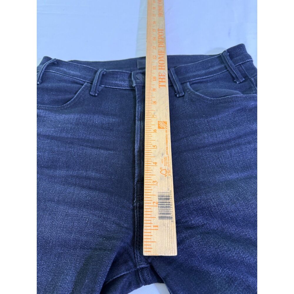 Mother The Hustler Ankle Fray Jeans 29 Encounters at Night Black High Rise Crop - Picture 8 of 11